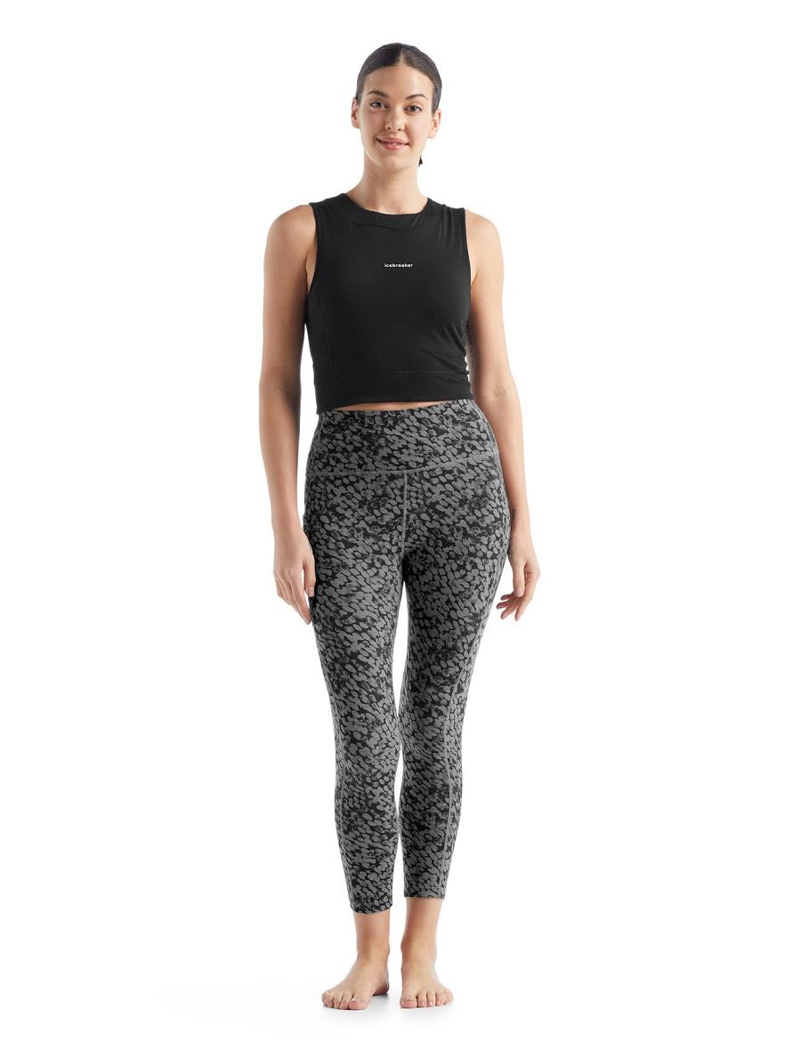 Metro Heather Icebreaker Merino Fastray High Rise Forest Shadows Women's Running Tights | AU 1511DFMN